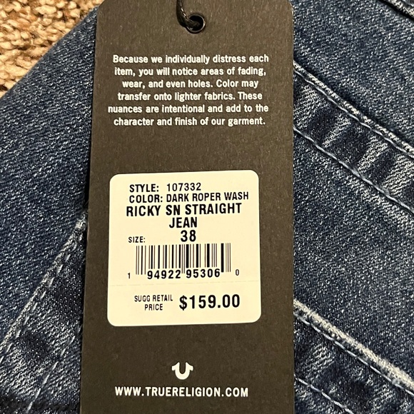 TRUE RELIGION DENIM JEANS . RICKY - Picture 9 of 9